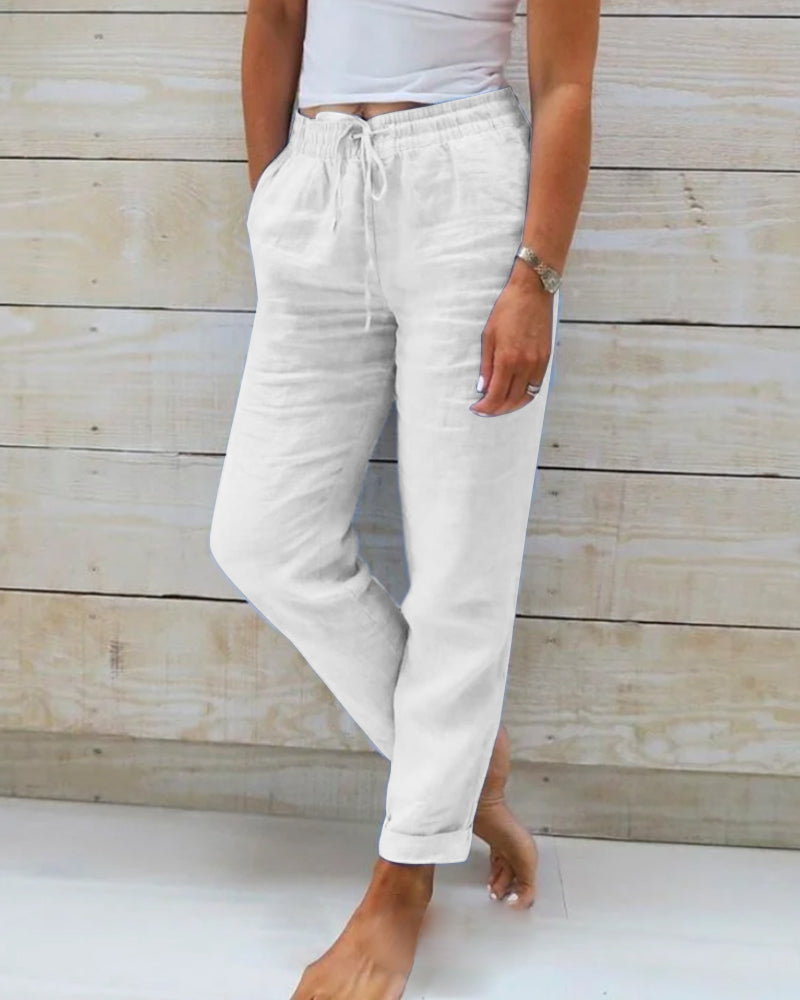 The Haven Drawstring Linen Pants