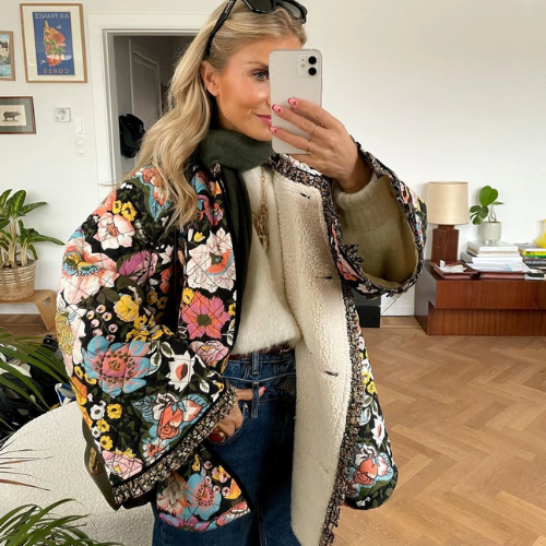 Floral Coastline Quilted Jacket