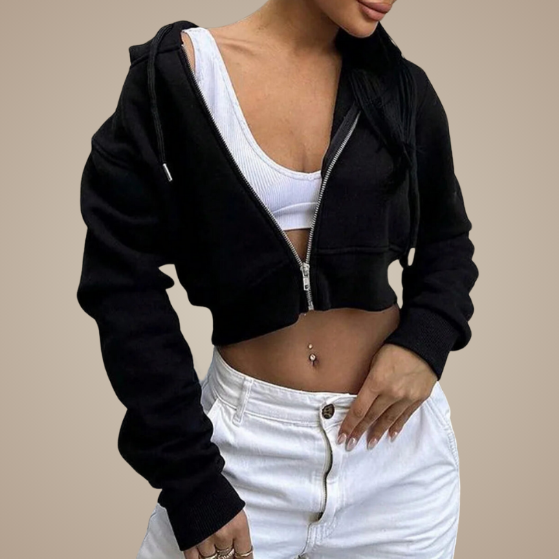 Heather Cropped Hoodie