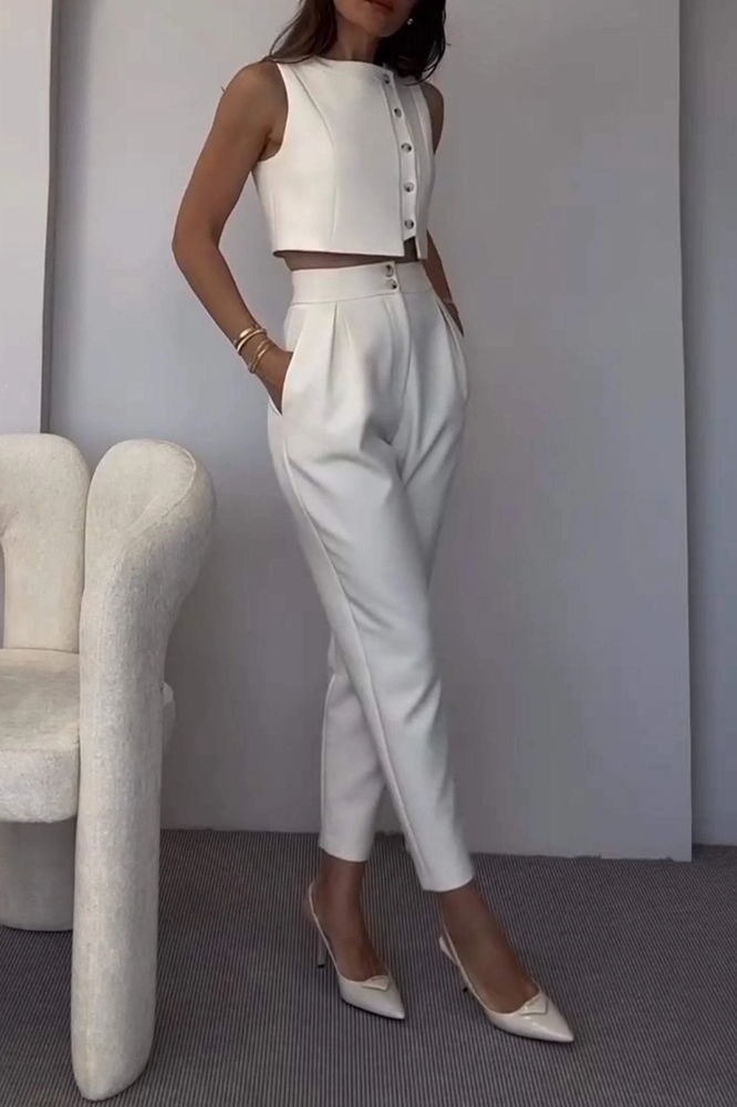 Ivory Sculpted Two-Piece Set