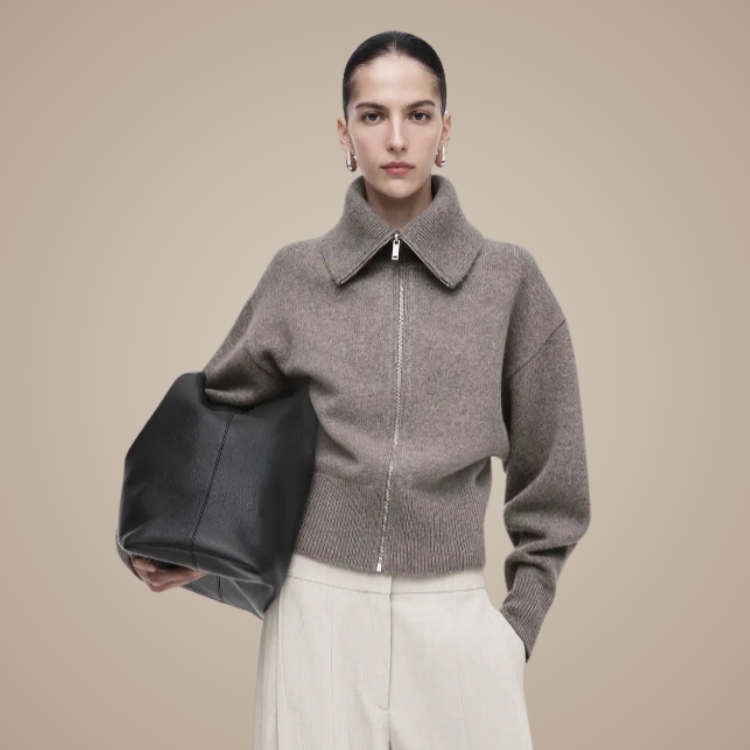 Tiana Wool Zip Cardigan