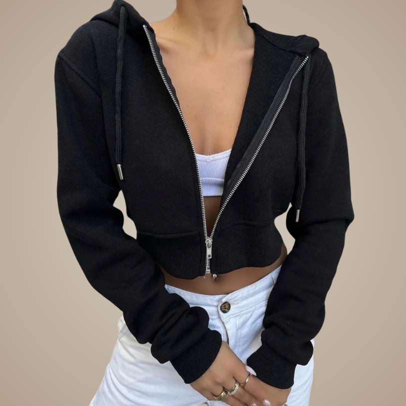 Heather Cropped Hoodie