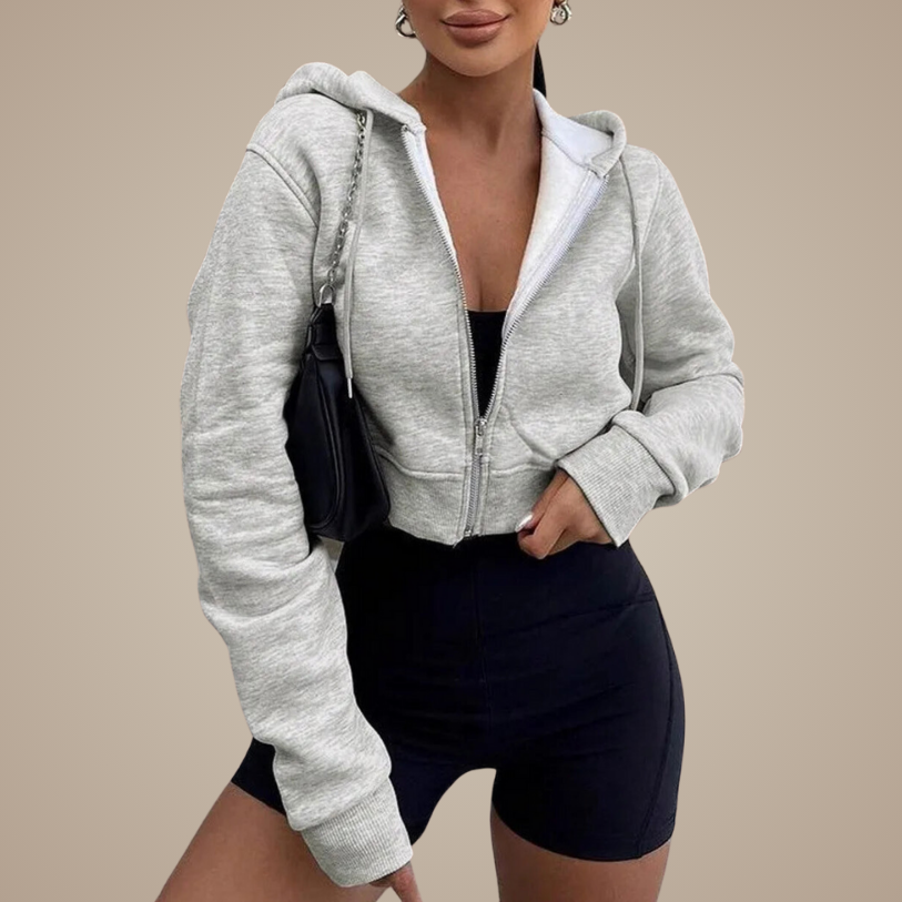 Heather Cropped Hoodie