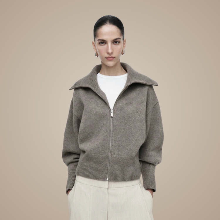 Tiana Wool Zip Cardigan