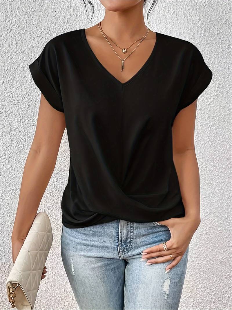 Emerald Drape Front Blouse