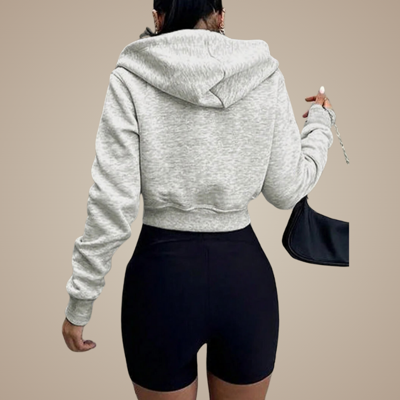 Heather Cropped Hoodie