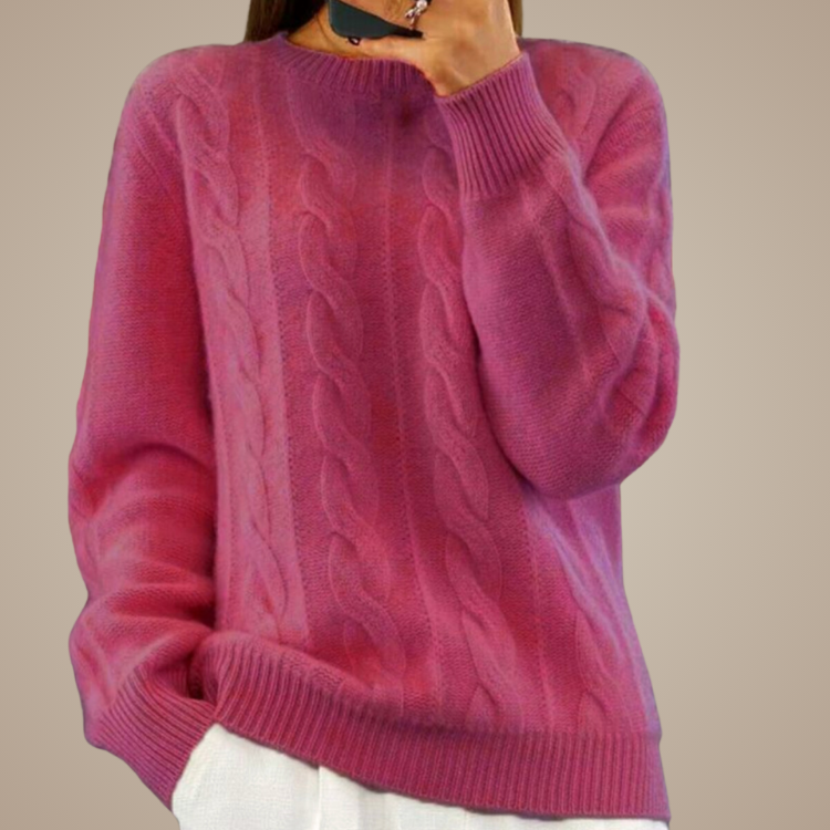 Berry Cable Knit Sweater