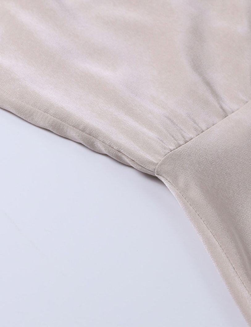 Champagne Satin Split Dress