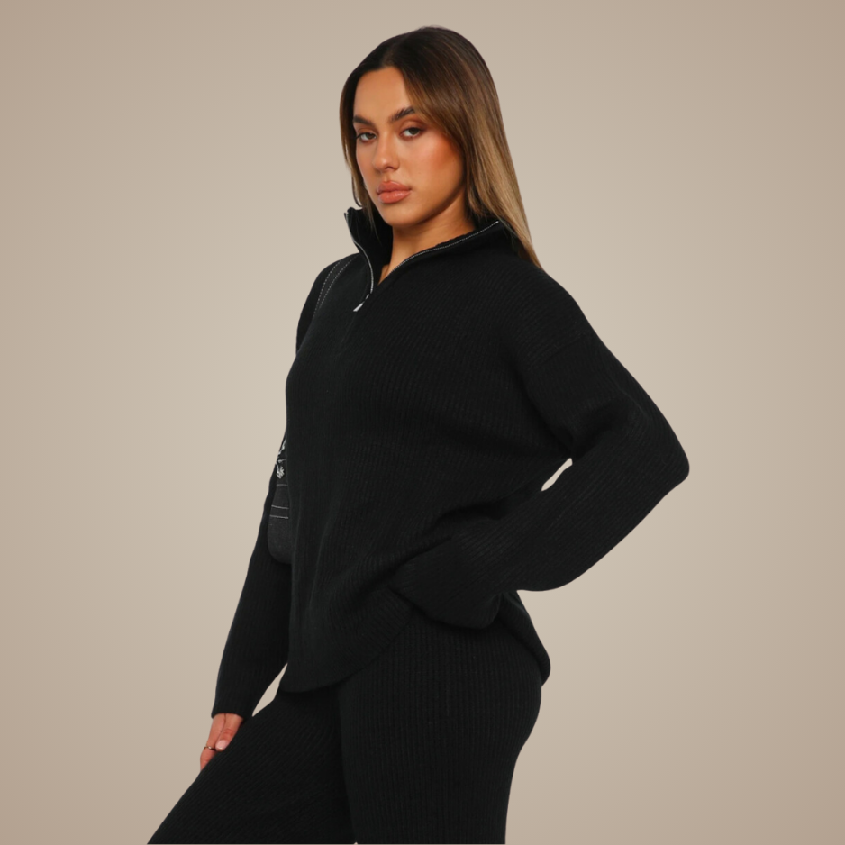 Ash Ribbed Lounge Set