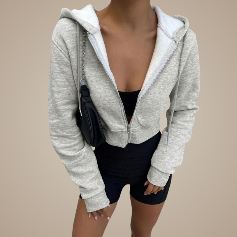 Heather Cropped Hoodie