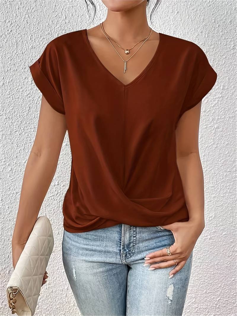 Emerald Drape Front Blouse
