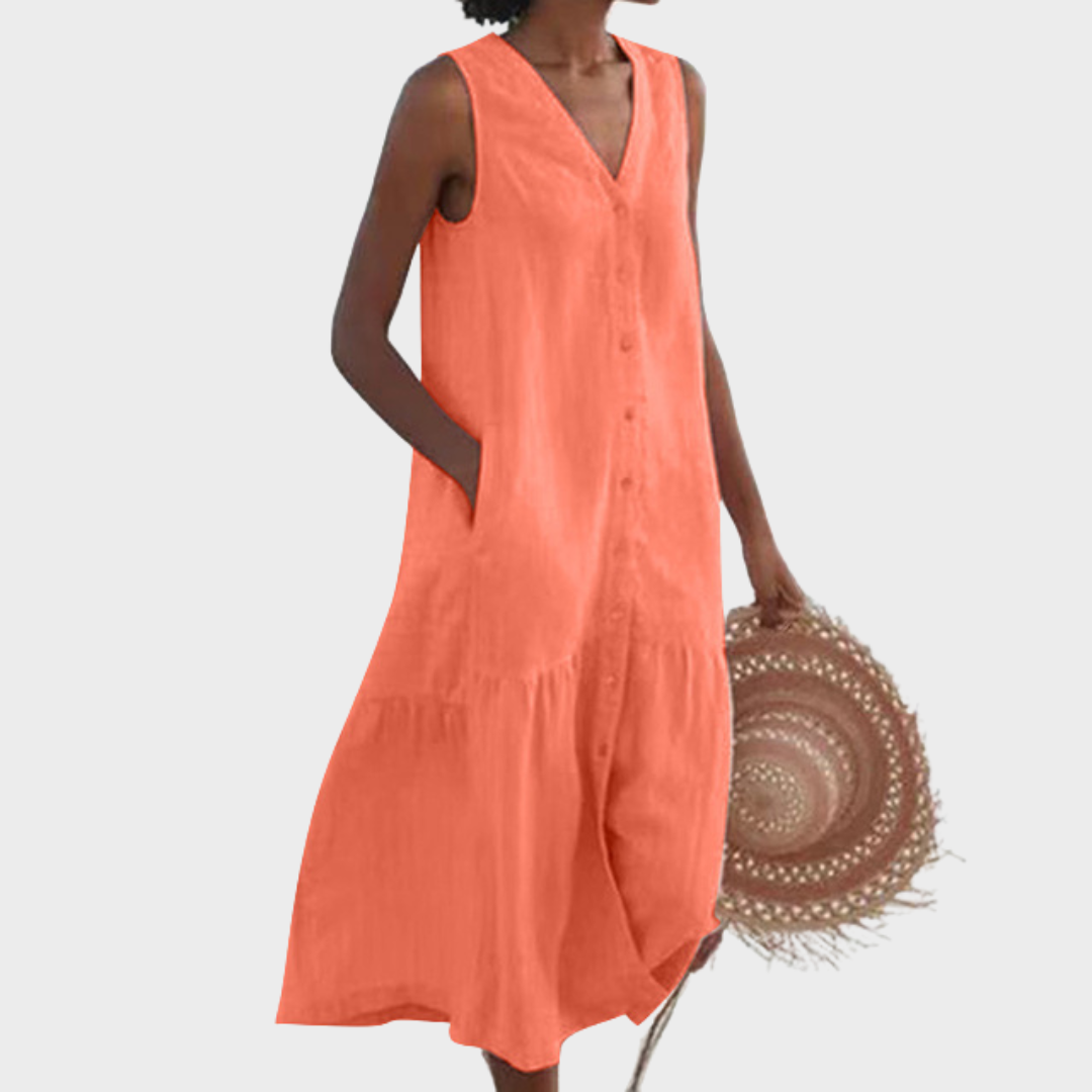 Coral Coastline Dress