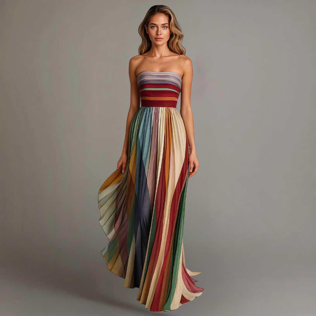 Aurora – Radiant Stripes Maxi Dress