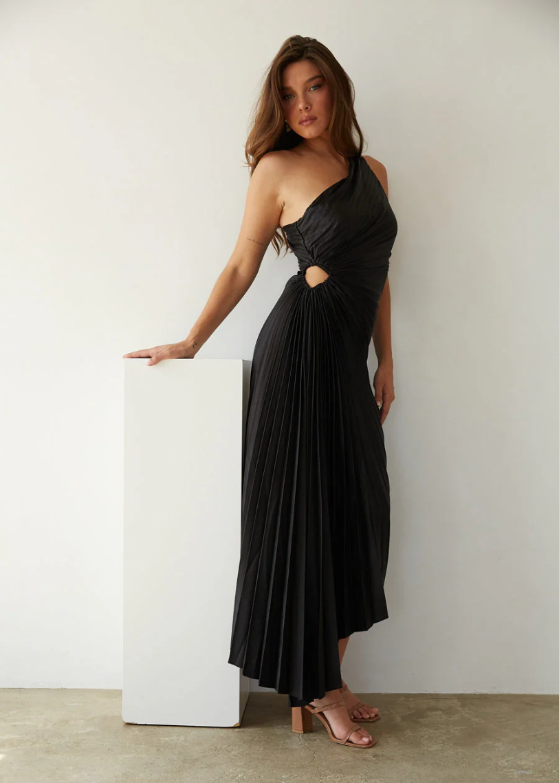 Isolde Pleated Cutout Gown