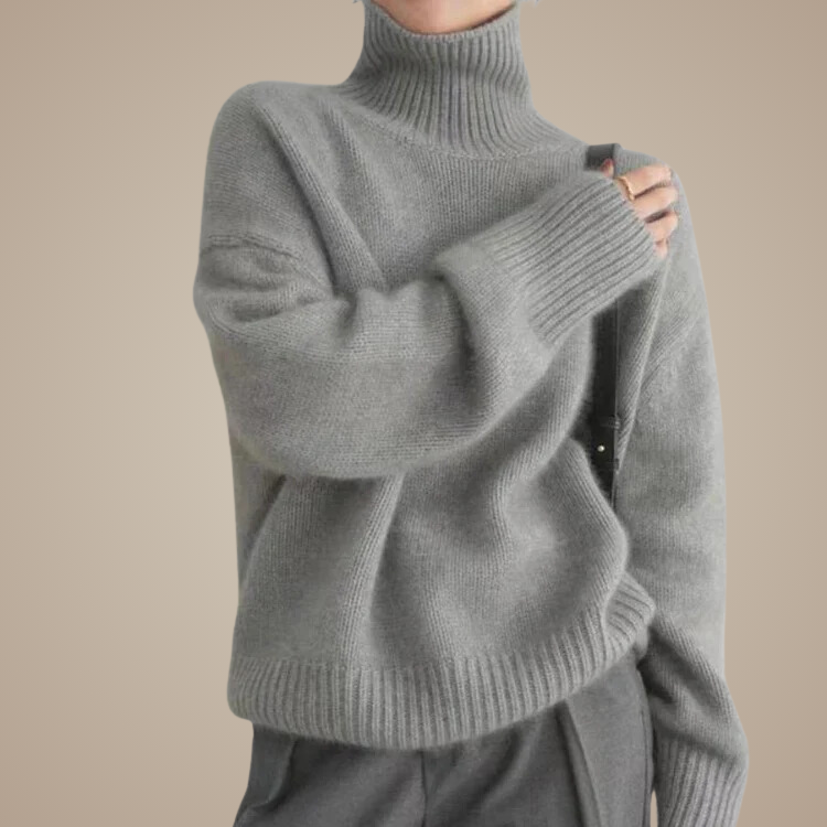 Heather Grey Turtleneck Knit