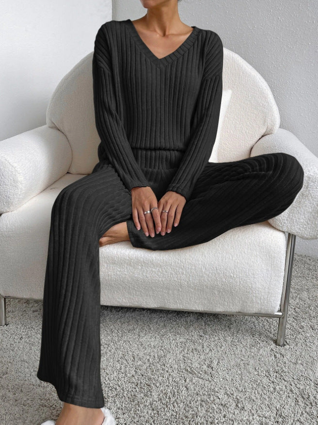 Almond Ribbed Lounge Set