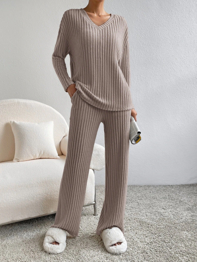 Almond Ribbed Lounge Set
