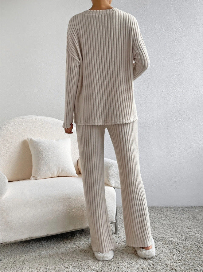 Almond Ribbed Lounge Set