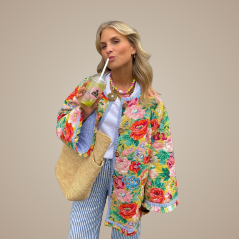Floral Coastline Quilted Jacket