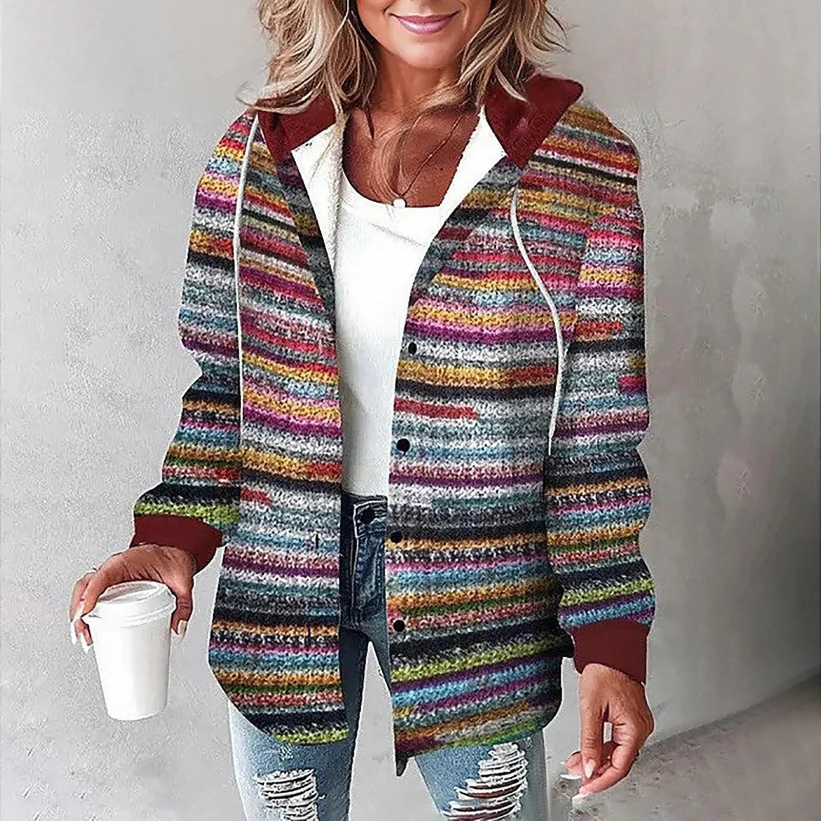 Sienna™ – Cozy Check Hooded Jacket