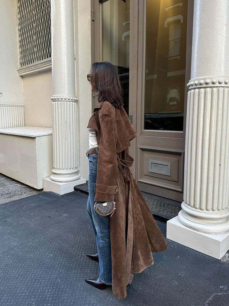 Clara™ – Suede Trench Coat