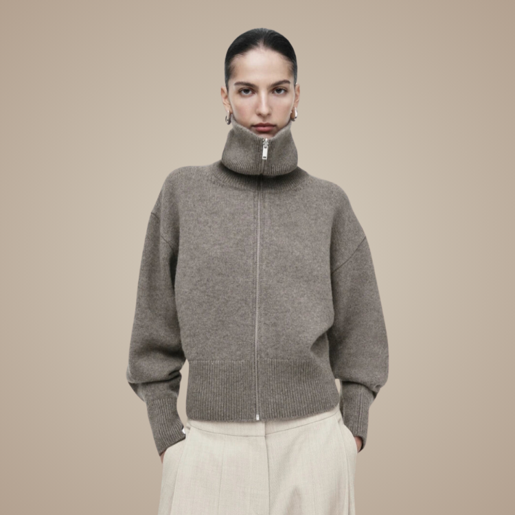 Tiana Wool Zip Cardigan