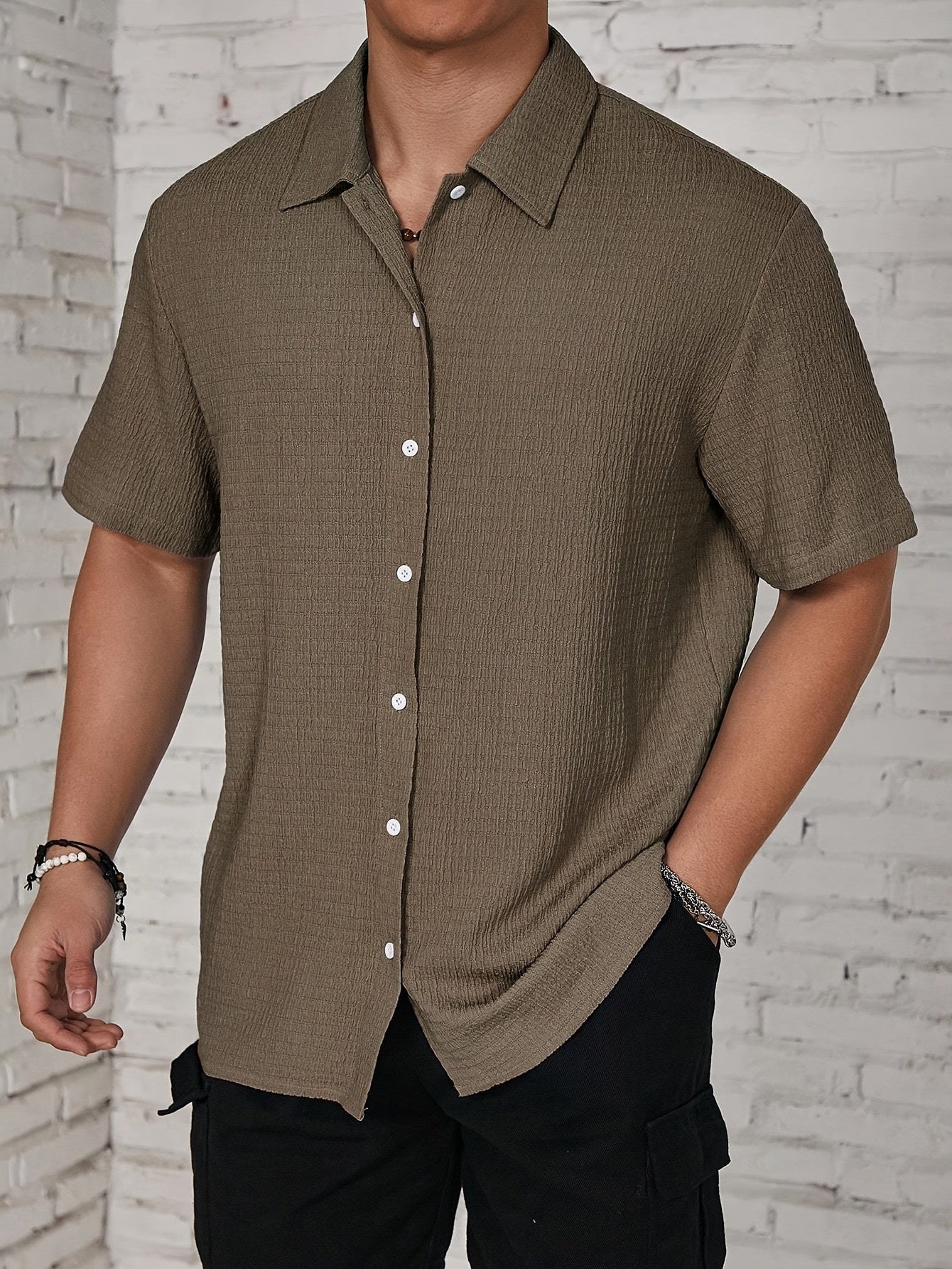 The Luca Crinkle Button Shirt