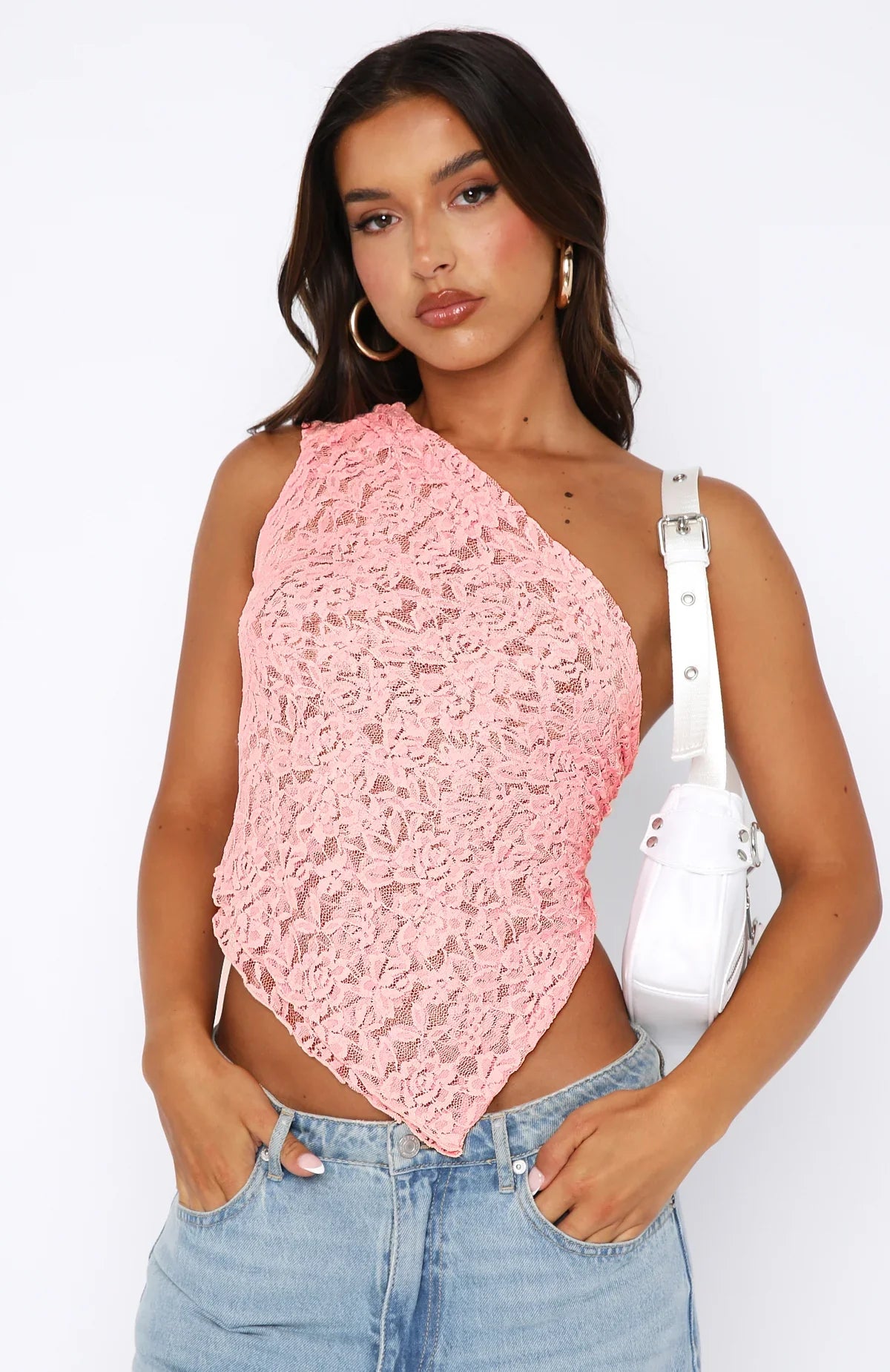 Sylvie – Sunshine Lace One-Shoulder