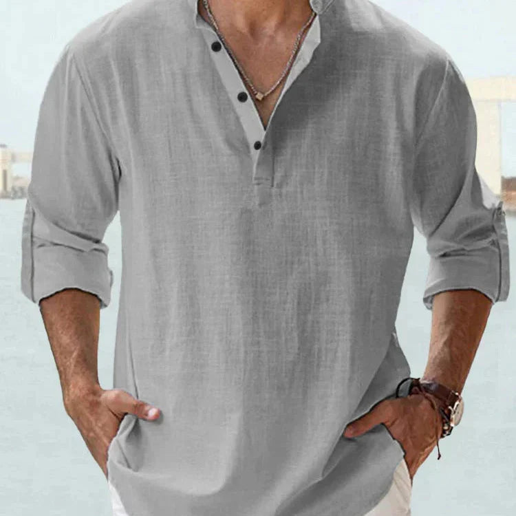 Santorini Breeze Linen Shirt