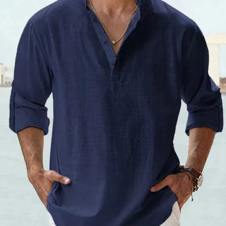 Santorini Breeze Linen Shirt