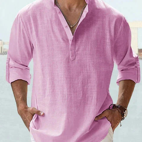 Santorini Breeze Linen Shirt