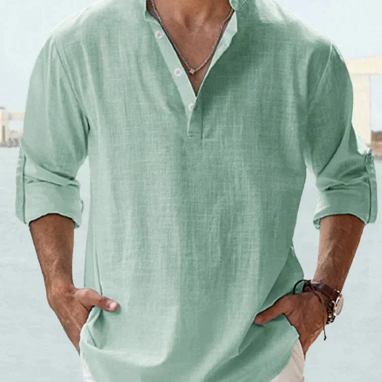 Santorini Breeze Linen Shirt
