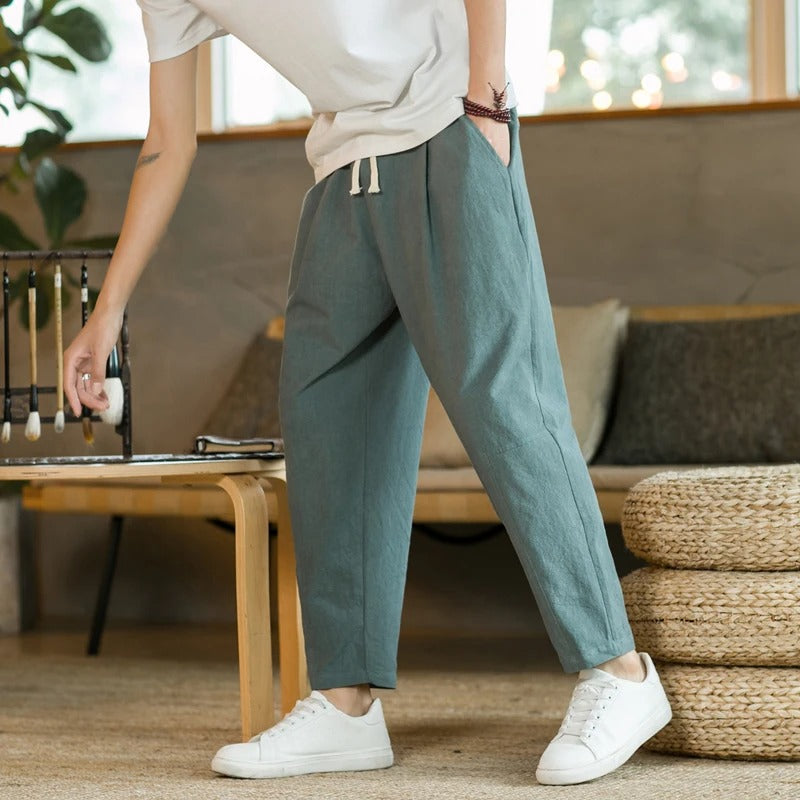 Lennox Tapered Cotton Trousers