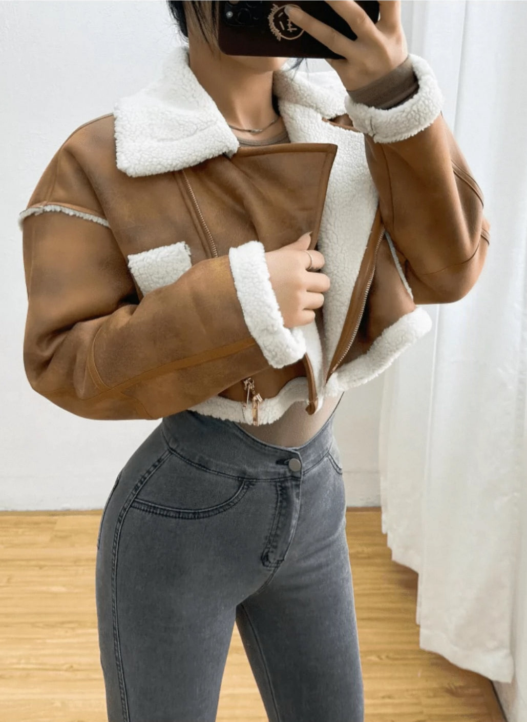 Marissa – Shearling Crop Jacket