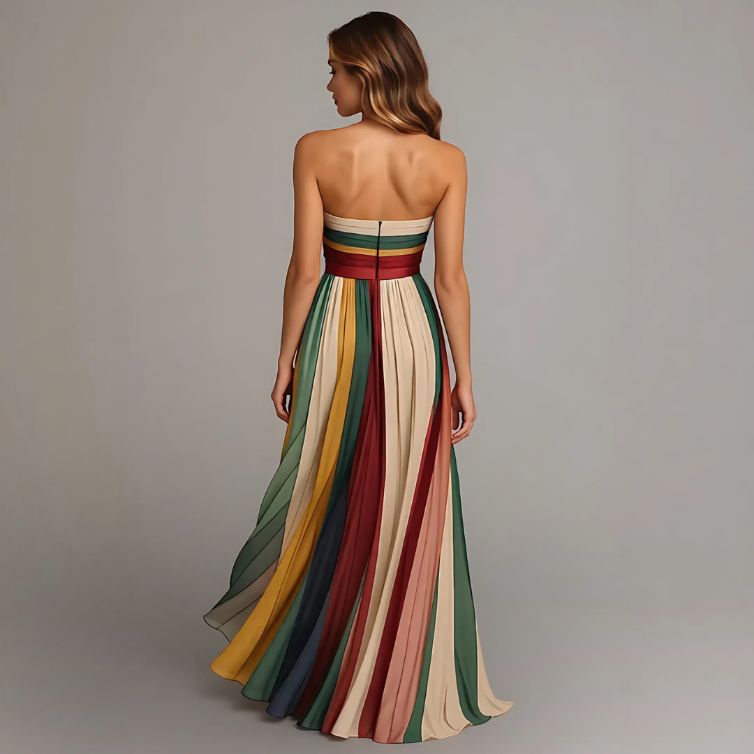 Aurora – Radiant Stripes Maxi Dress