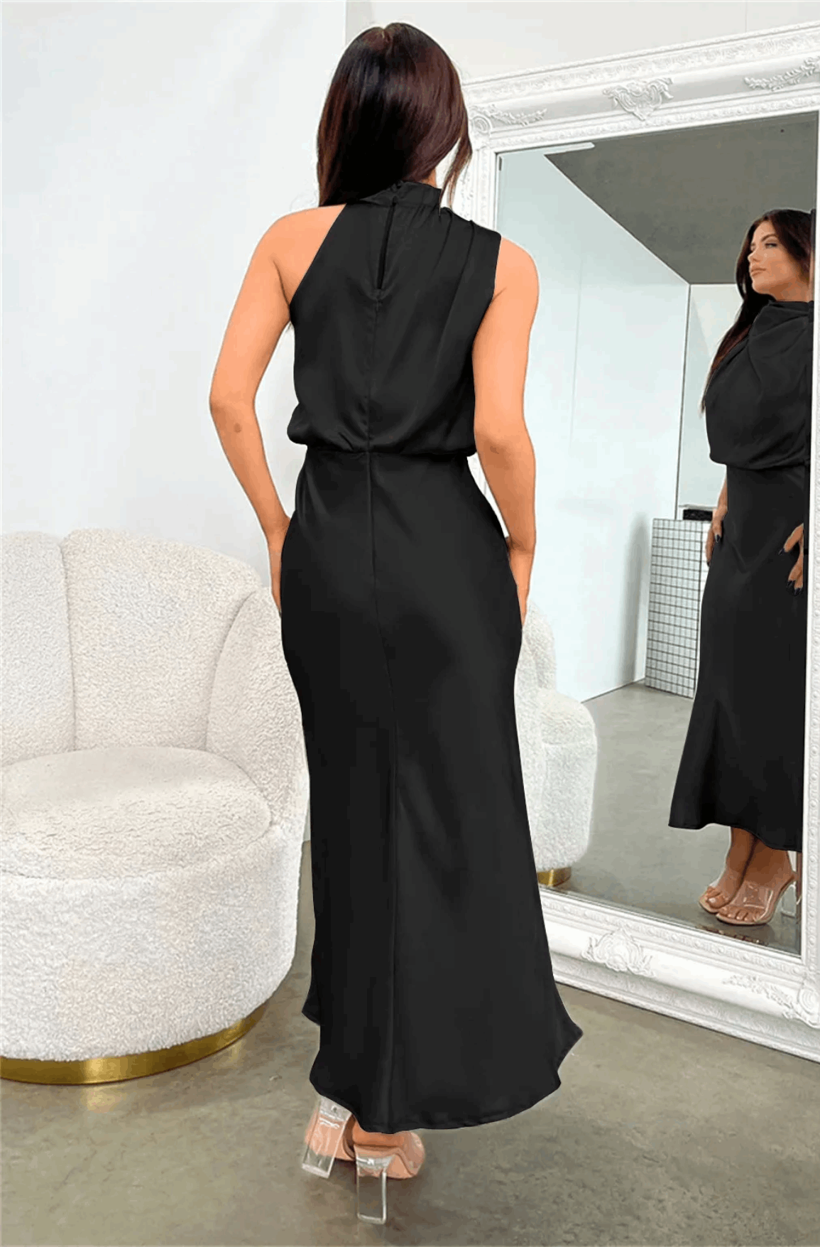 Luna Satin Drape Gown