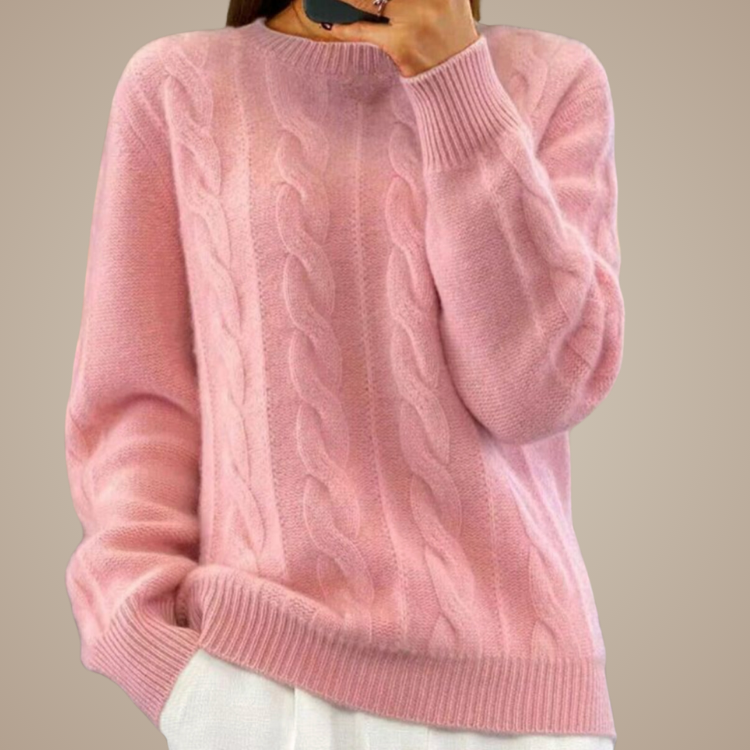 Berry Cable Knit Sweater
