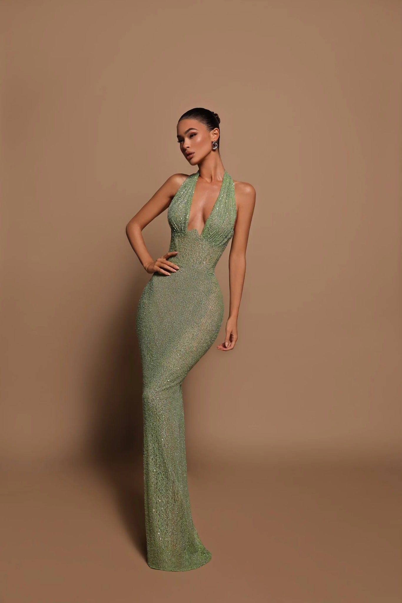 Emerald Radiance Glam Dress