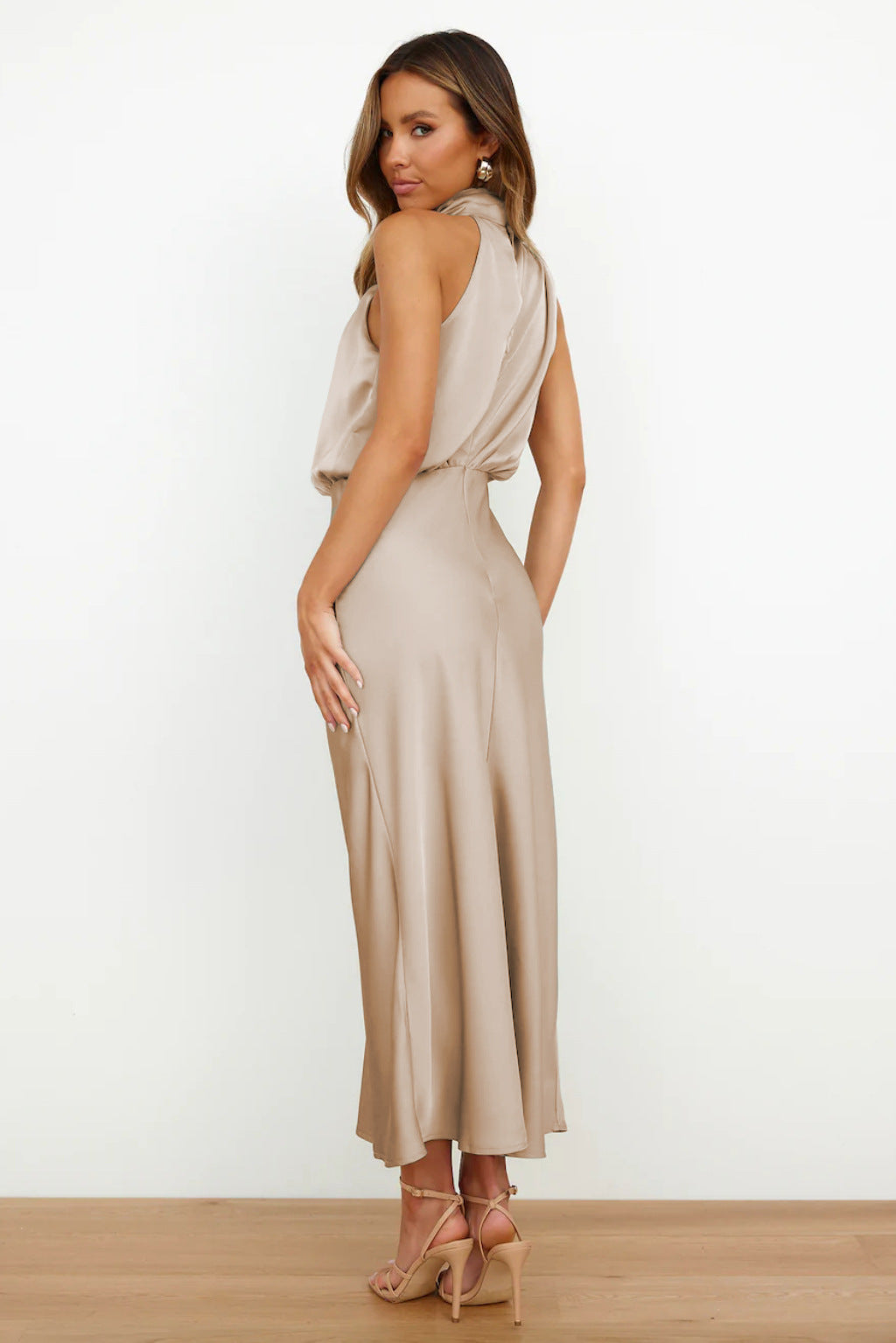 Luxe Halter Satin Dress