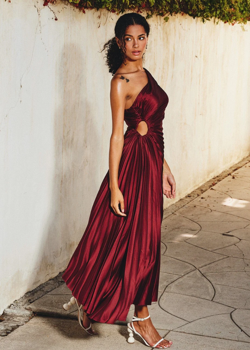 Isolde Pleated Cutout Gown