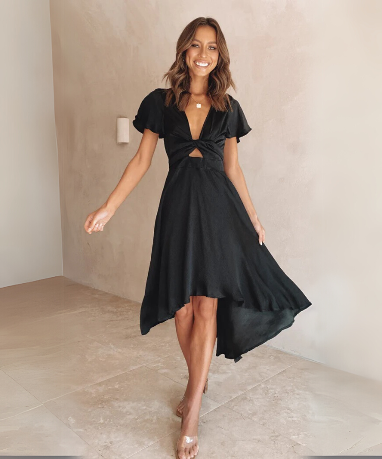 Midnight Breeze Wrap Dress