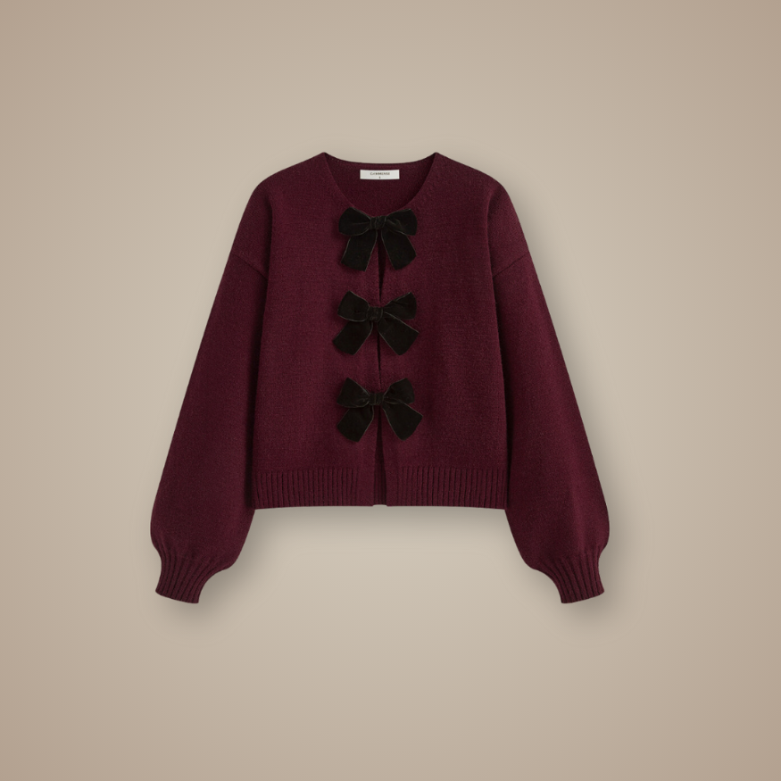 Velvet Bow Cardigan