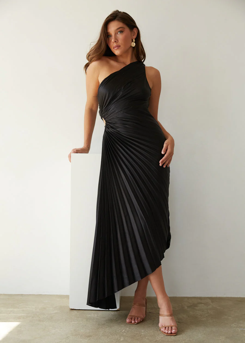 Isolde Pleated Cutout Gown