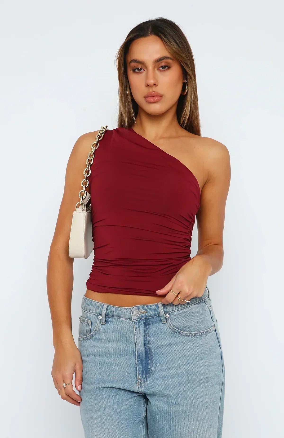 Sienna – Ruby One-Shoulder Top