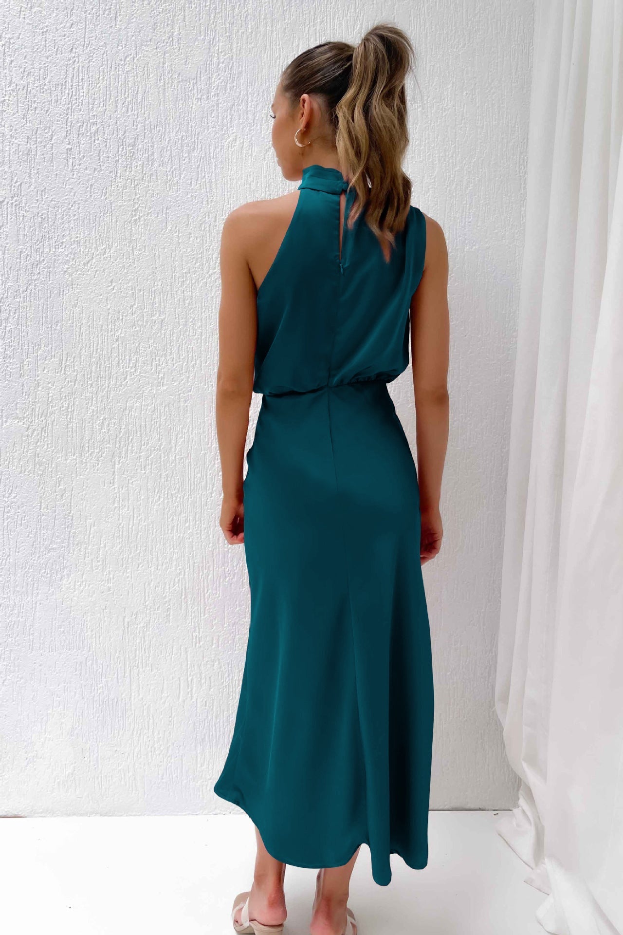 Luxe Halter Satin Dress
