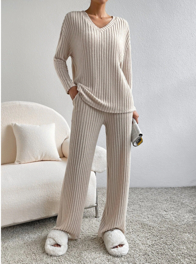 Almond Ribbed Lounge Set