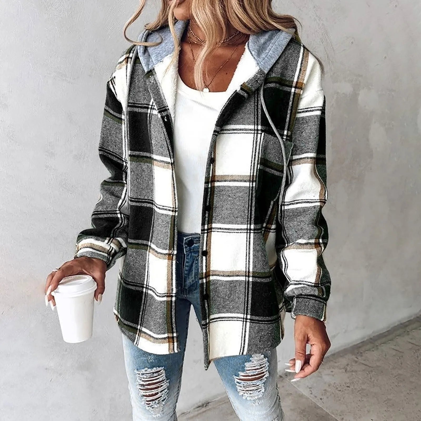 Sienna™ – Cozy Check Hooded Jacket