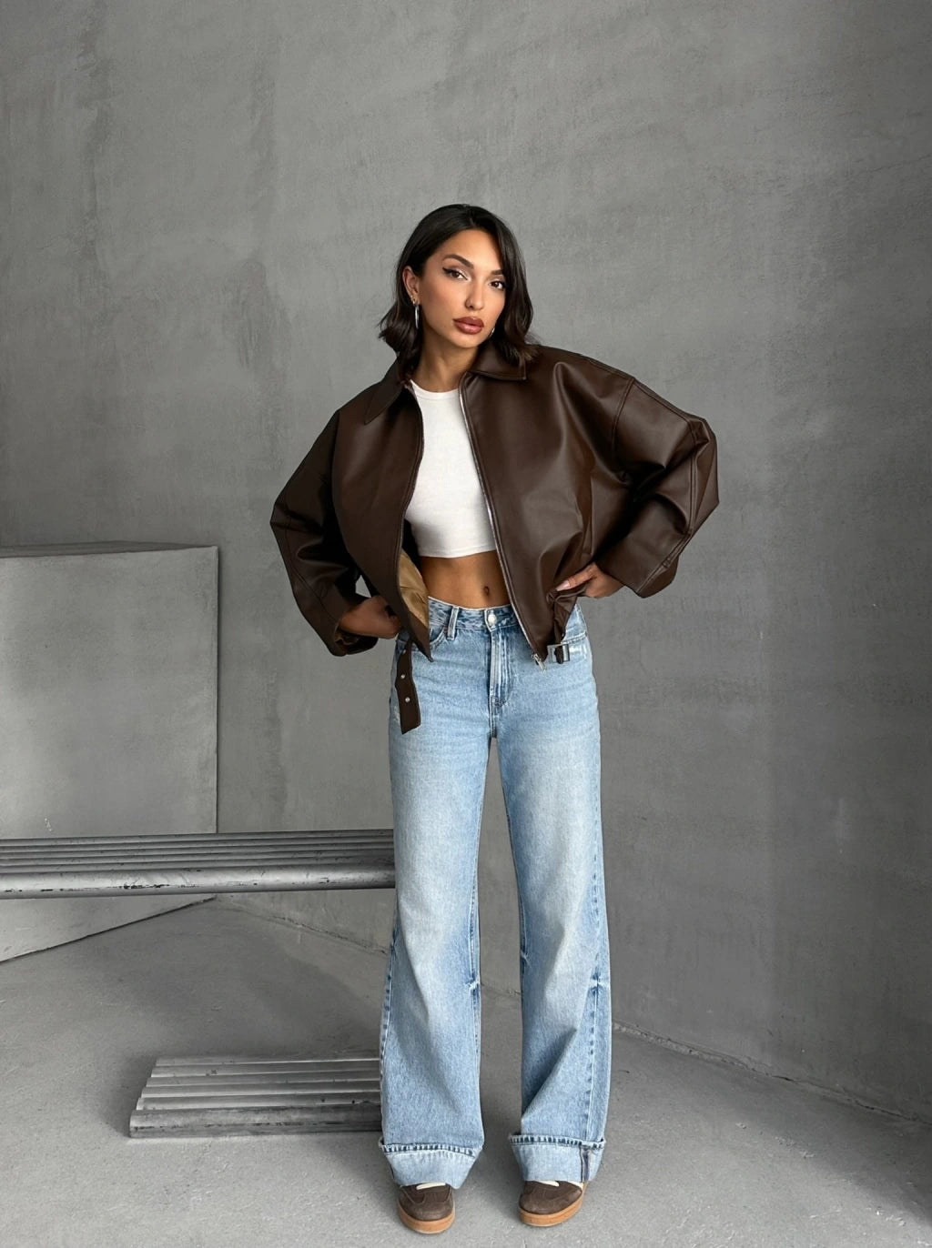 Elena – Modern Edge Leather Jacket